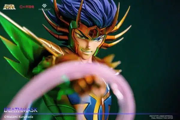 Saint Seiya Zodiakos Studio Gold Saint Deathmask Licensed Resin Statue 4 1