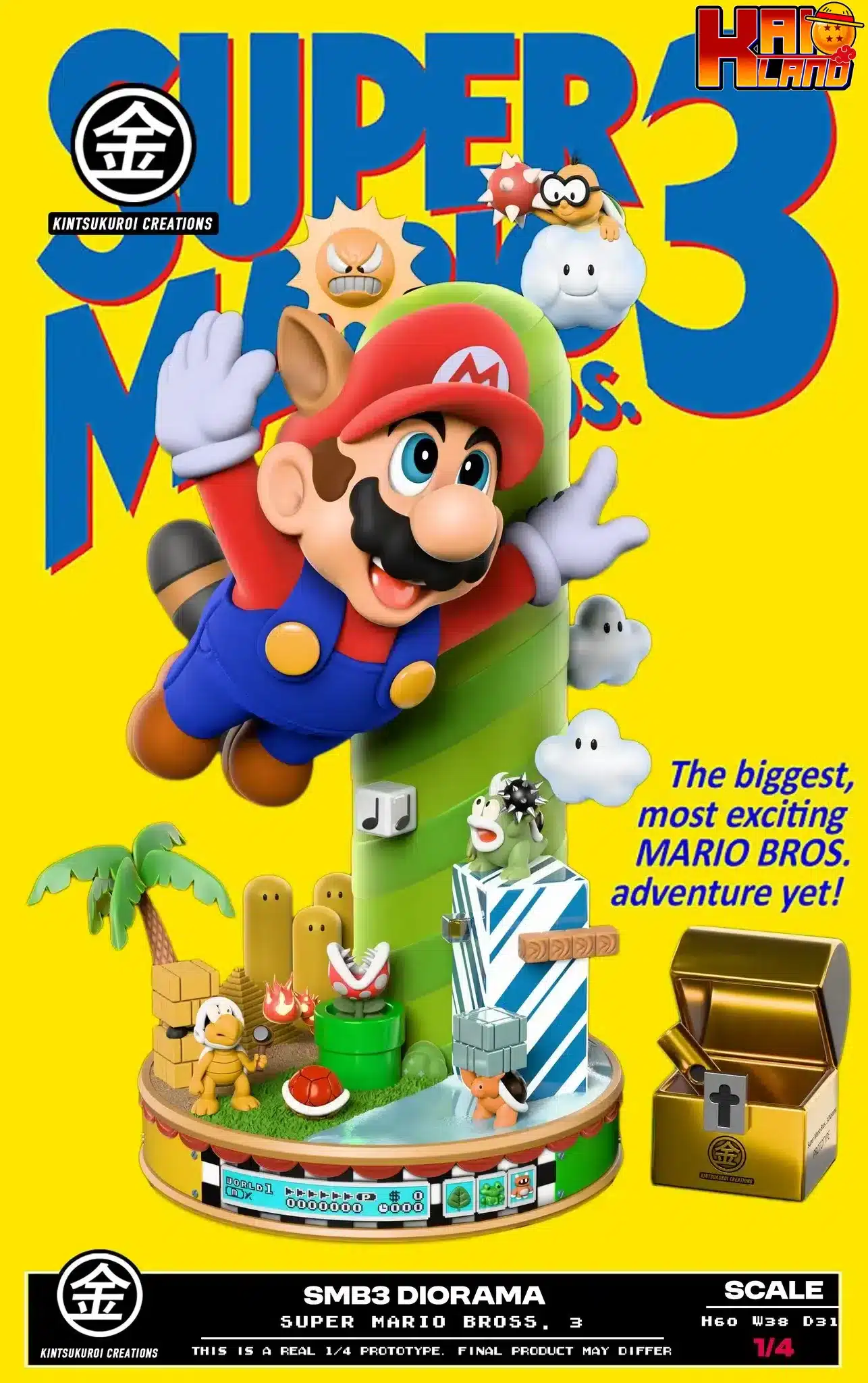 Super Mario Bros Kintsukuroi Creations Super Mario Bros 3 Dirorama Resin Statue