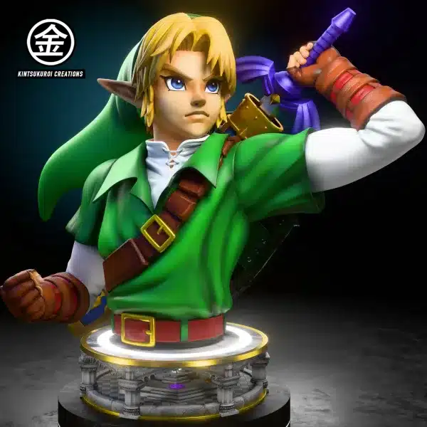The Legend of Zelda Kintsukuroi Creations Oot Adult Link x Oot Dark Link Bust Resin Statue 2