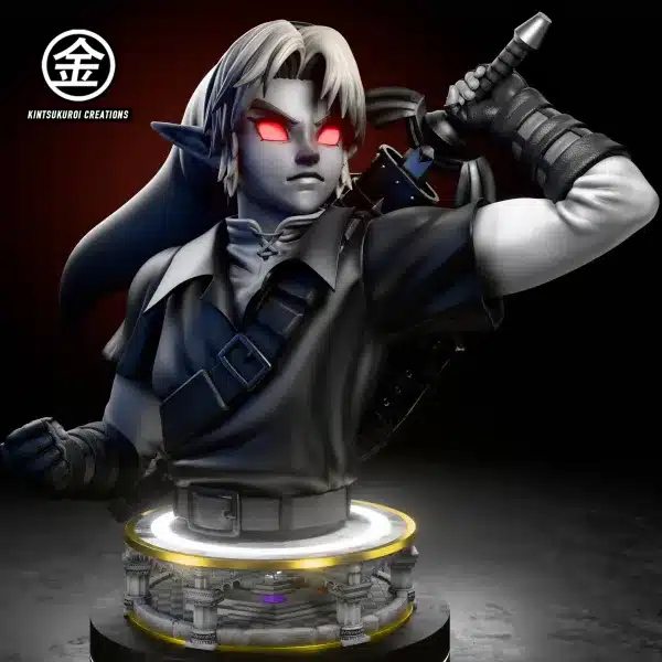 The Legend of Zelda Kintsukuroi Creations Oot Adult Link x Oot Dark Link Bust Resin Statue 3
