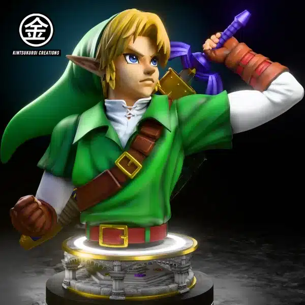 The Legend of Zelda Kintsukuroi Creations Oot Adult Link x Oot Dark Link Bust Resin Statue 4