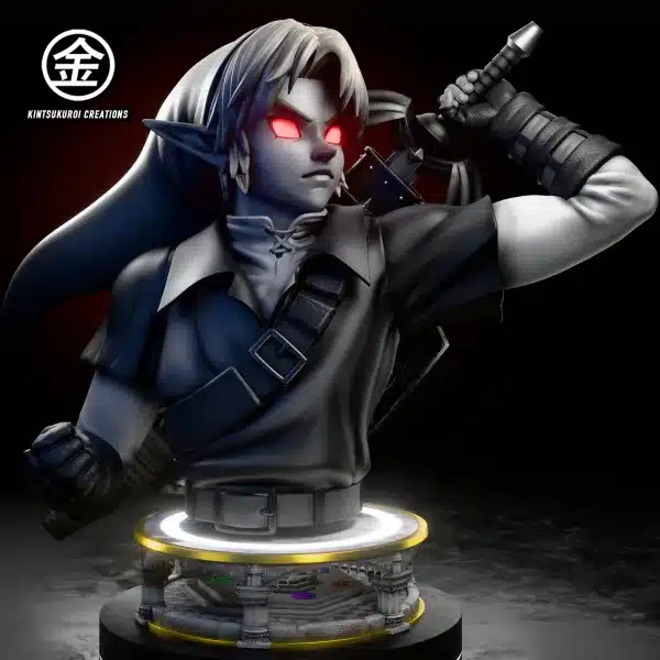 The Legend of Zelda Kintsukuroi Creations Oot Adult Link x Oot Dark Link Bust Resin Statue 5