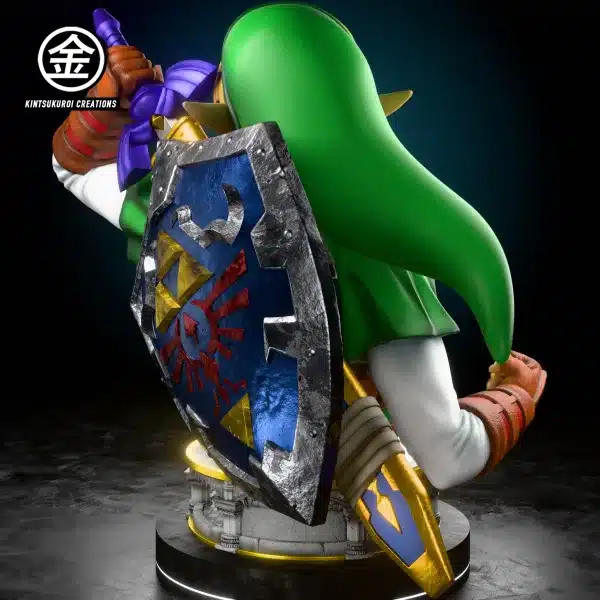 The Legend of Zelda Kintsukuroi Creations Oot Adult Link x Oot Dark Link Bust Resin Statue 6