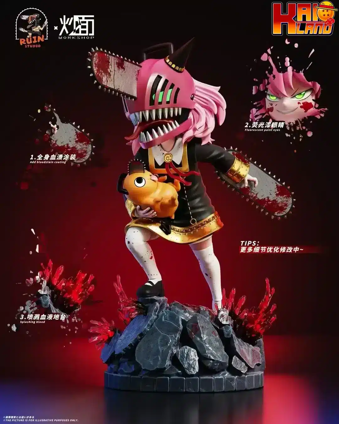 Spy x Family Ruin Studio x Chaomian Studio Anya Cos Chainsaw Man Resin Statue