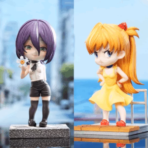Chainsaw Man x Evangelion Hera Studio Chibi Reze x Chibi Asuka Resin Statue