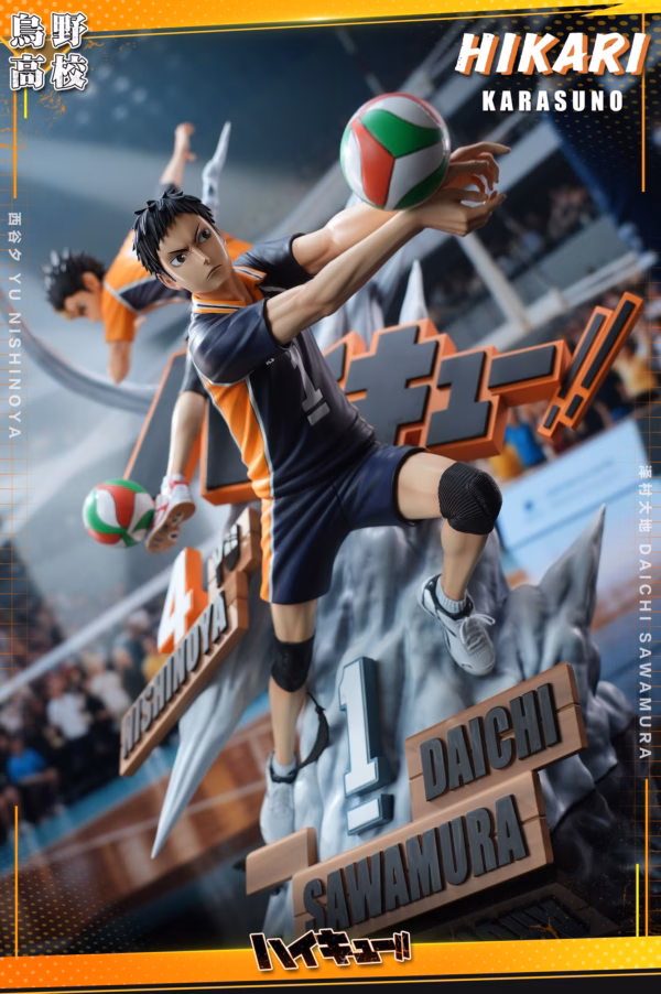 Haikyuu HIKARI Studio Yu Nishinoya x Daichi Sawamura Resin Statue 2