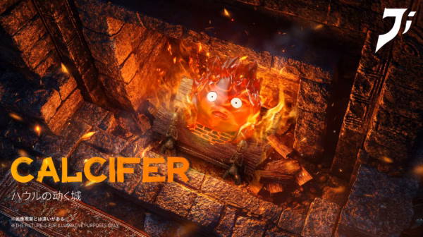 Howls Moving Castle Ji Studio Shocked Calcifer Resin Statue 1