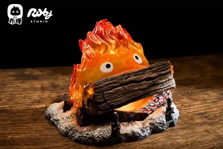 Howls Moving Castle Ruby ​​Studio x Buri Studio Calcifer Night Light Resin Statue