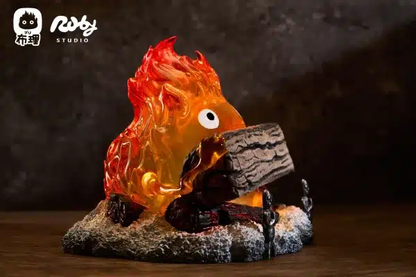 Howls Moving Castle Ruby ​​Studio x Buri Studio Calcifer Night Light Resin Statue 2