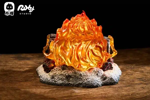 Howls Moving Castle Ruby ​​Studio x Buri Studio Calcifer Night Light Resin Statue 3