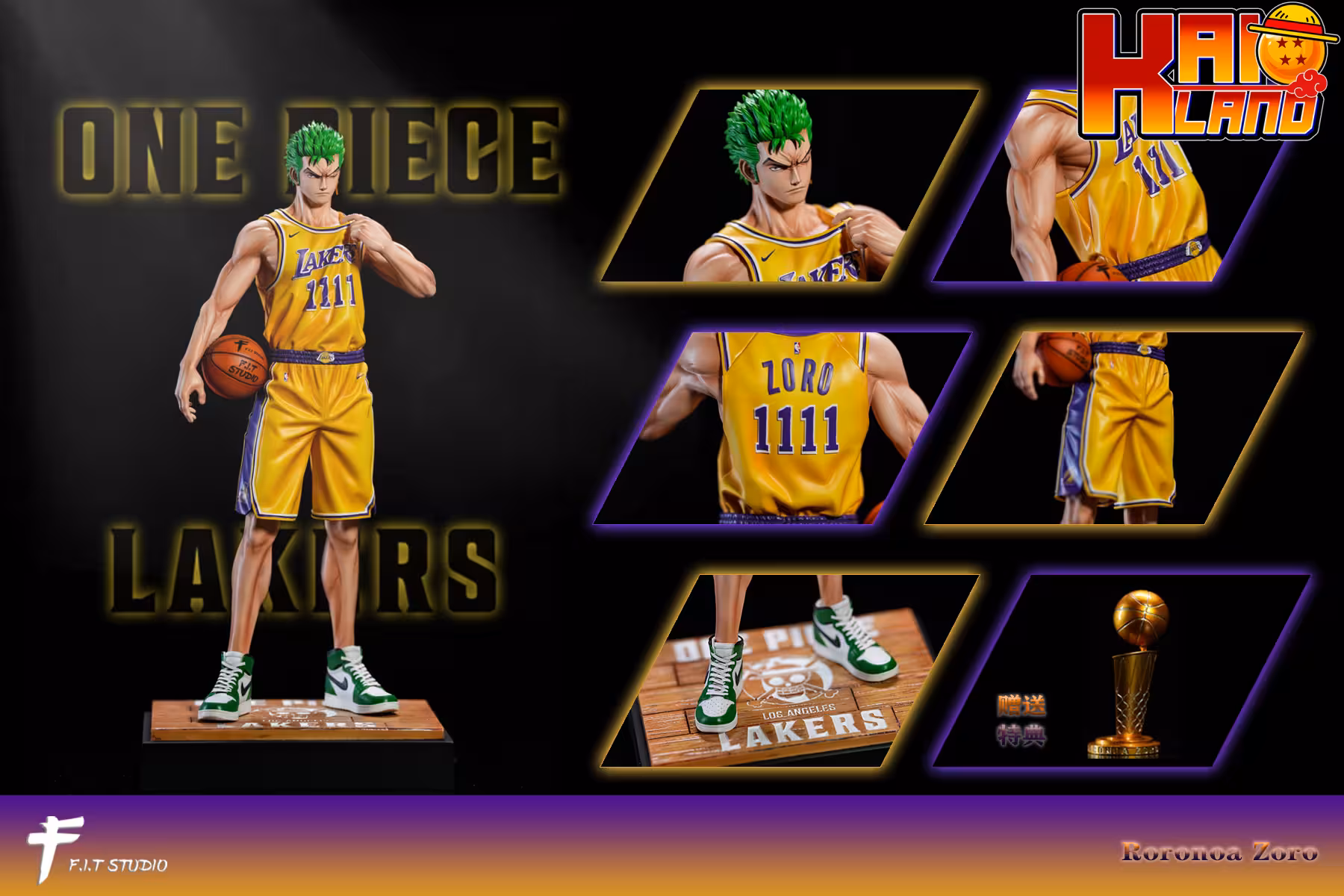 NBA One Piece FIT Studio Roronoa Zoro Lakers Resin Statue