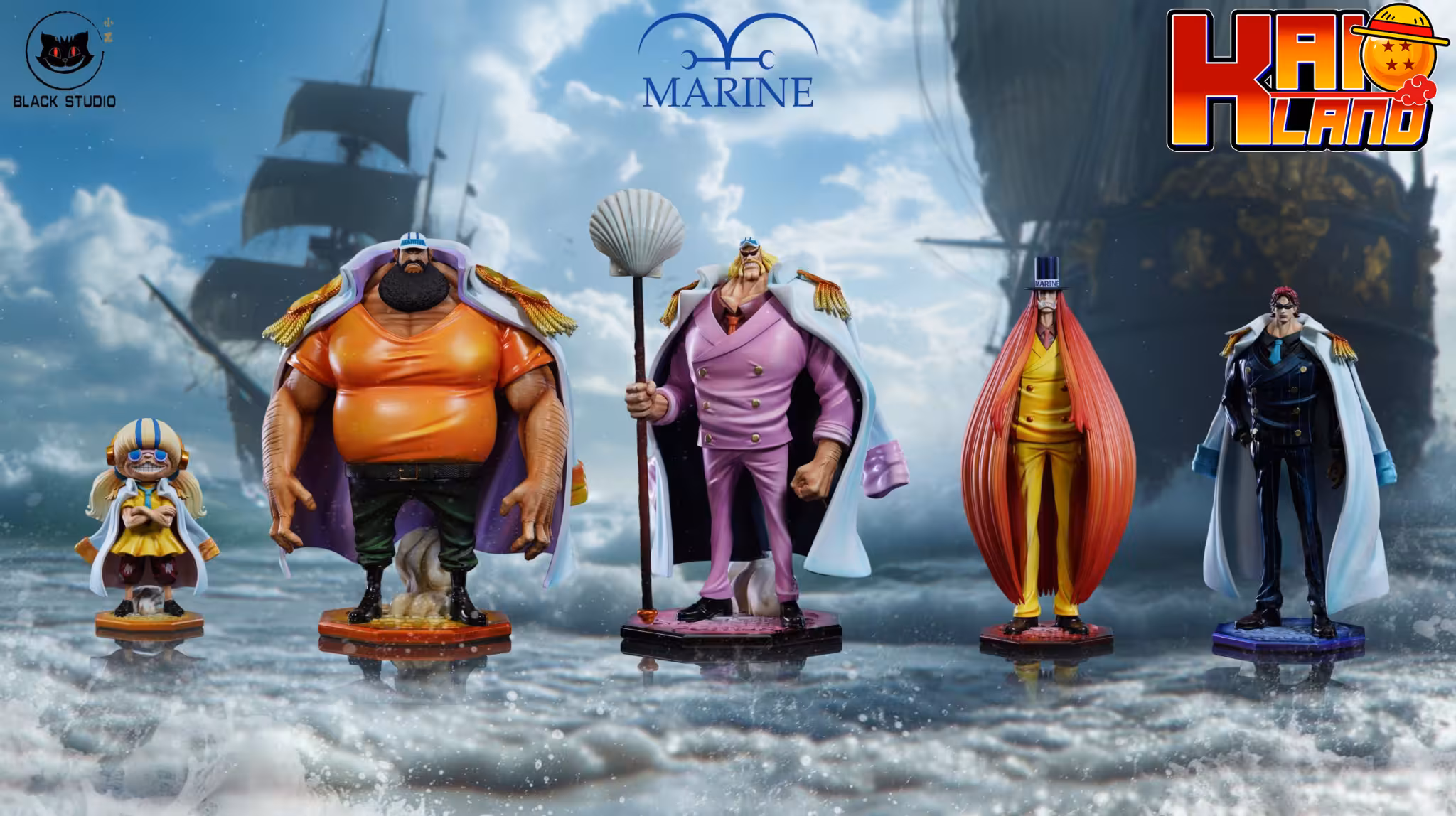 One Piece Black Studio Bluegrass x Tosa x Pomsky x Urban x Hound Resin Statue