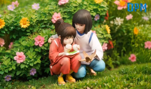 Spirited Away OPM Studio Chihiro Ogino x Haku Resin Statue 3