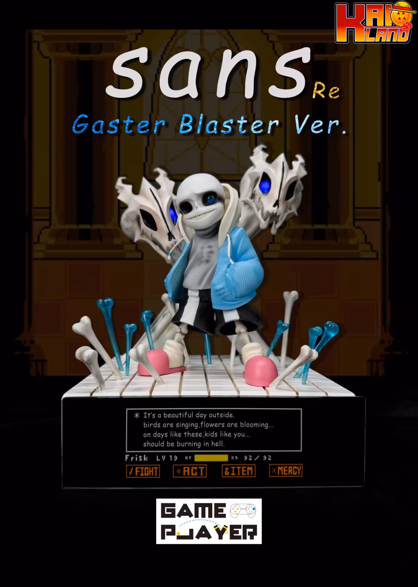 Undertale Game Player Studio SANS GB Gun Resin Statue