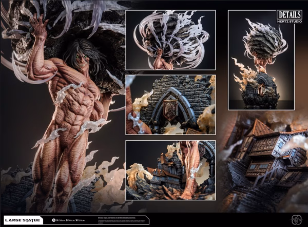 Attack on Titan Hertz Studio Eren Titan Lifting a Rock Resin Statue 3 1