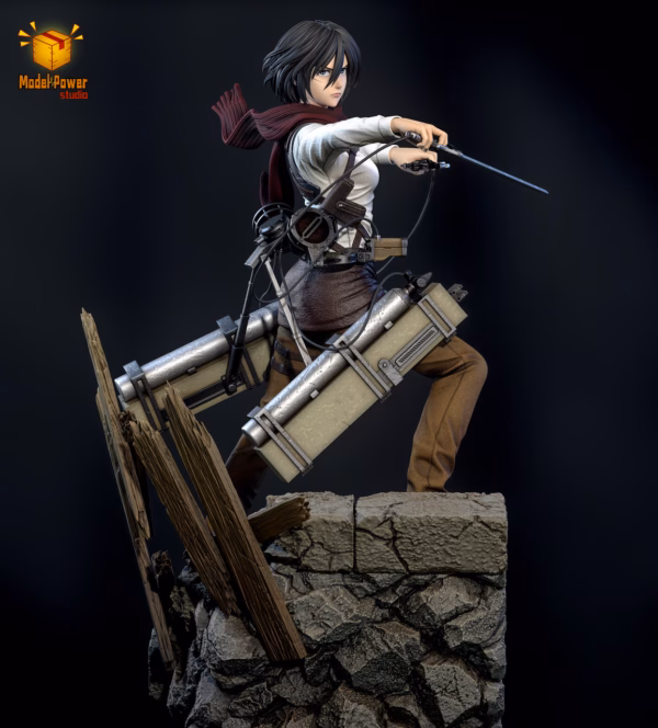 Attack on Titan Model Power Studio Basement Group Eren x Armin x Mikasa Resin Statue 3