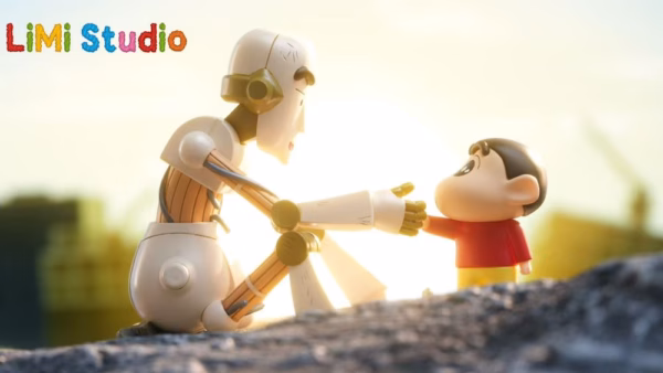Crayon Shin Chan LiMi Studio Shinnosuke x the Robot Dad Resin Statue 2