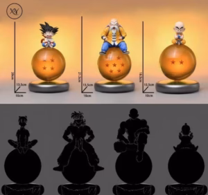 Dragon Ball XY Studio  Goku x Krillin x Master Roshi Resin Statue