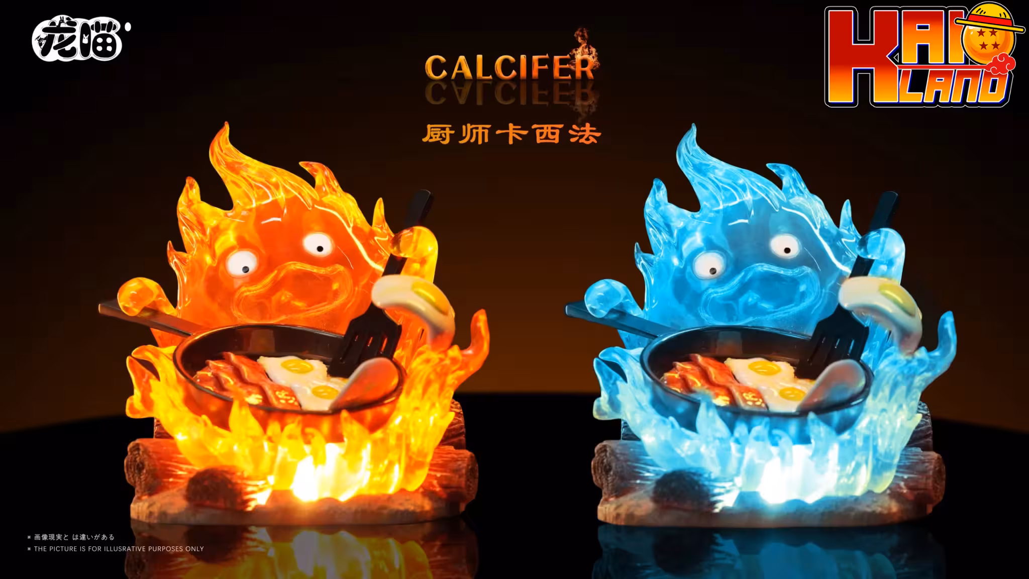 Howls Moving Castle Long Miao Studio Chef Calcifer Resin Statue