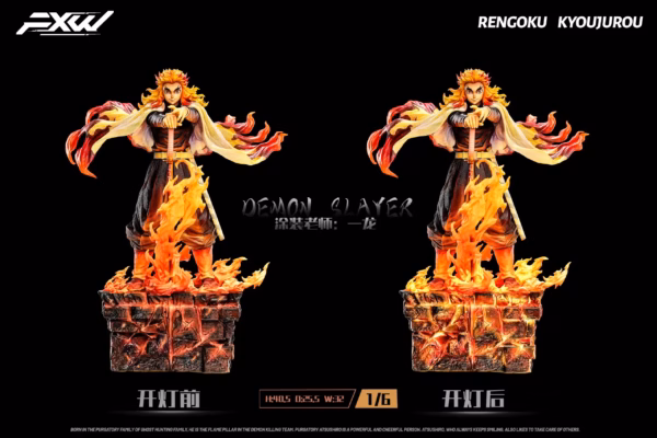 Kimetsu No Yaiba FXW Studio Flame Hashira Rengoku Kyojuro Resin Statue 0