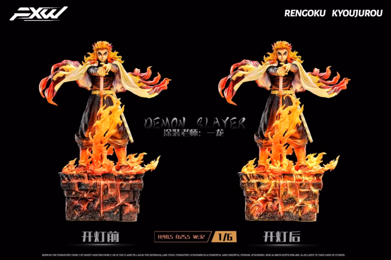 Kimetsu No Yaiba FXW Studio Flame Hashira Rengoku Kyojuro Resin Statue