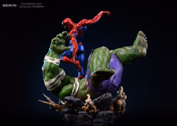 Marvel Pin Jiang Iron Studio Spider Man vs Hulk ResinStatue 3