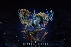 Monster Hunter Dragon Realm Studio Zinogre x Stygian Zinogre Resin Statue