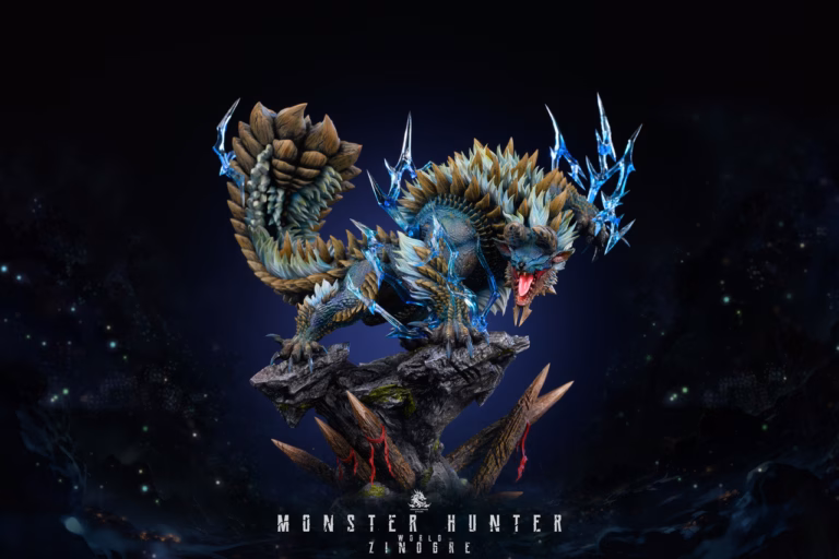 Monster Hunter Dragon Realm Studio Zinogre x Stygian Zinogre Resin Statue