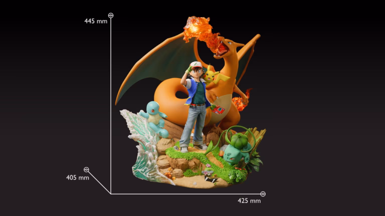 Pokemon Black Swan Collectibles Ash Diorama Resin Statue
