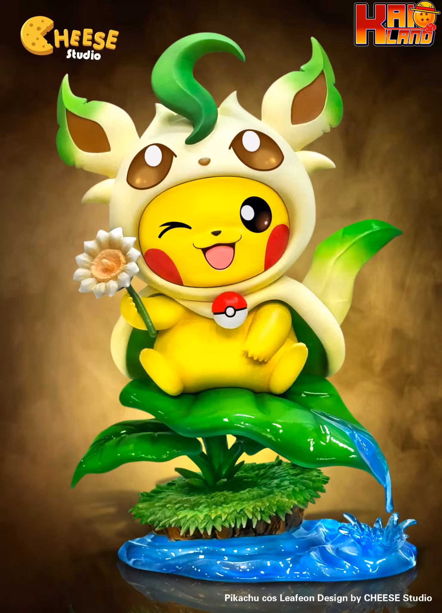 Pokemon Cheese Studio Pikachu Cos Leafeon Resin Statue