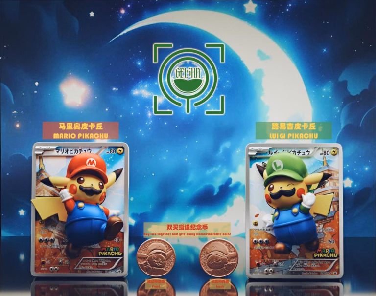 Pokemon Geisha Studio Mario Pikachu x Luigi Pikachu Resin Statue