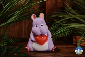 Spirited Away Hit Face Studio Boh Holding a Heart Resin Statue