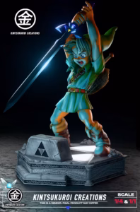 The Legend of Zelda Kintsuluroi Creations Studio Young Link Pulling Master Sword Resin Statue