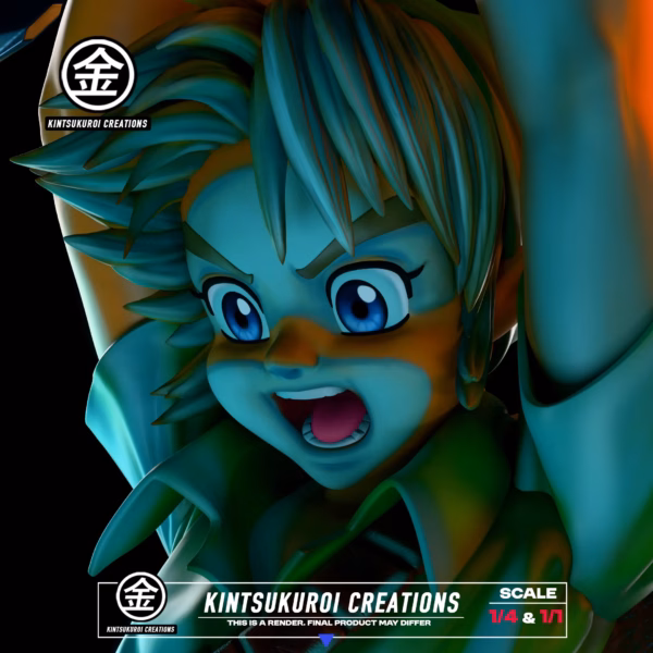 The Legend of Zelda Kintsuluroi Creations Studio Young Link Pulling Master Sword Resin Statue 6