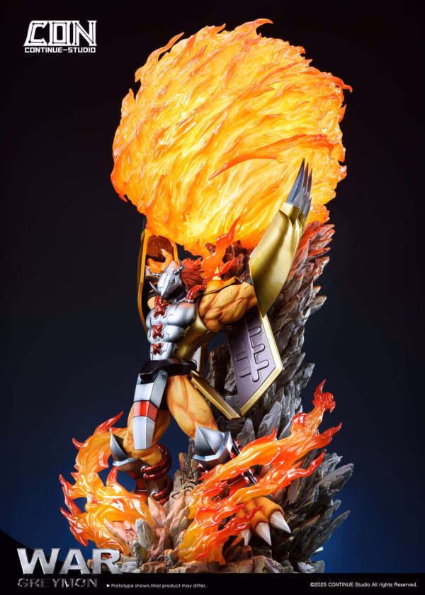 Digimon Continue Studio War Greymon Resin Statue 3