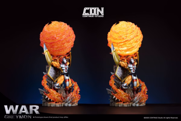 Digimon Continue Studio War Greymon Resin Statue 6