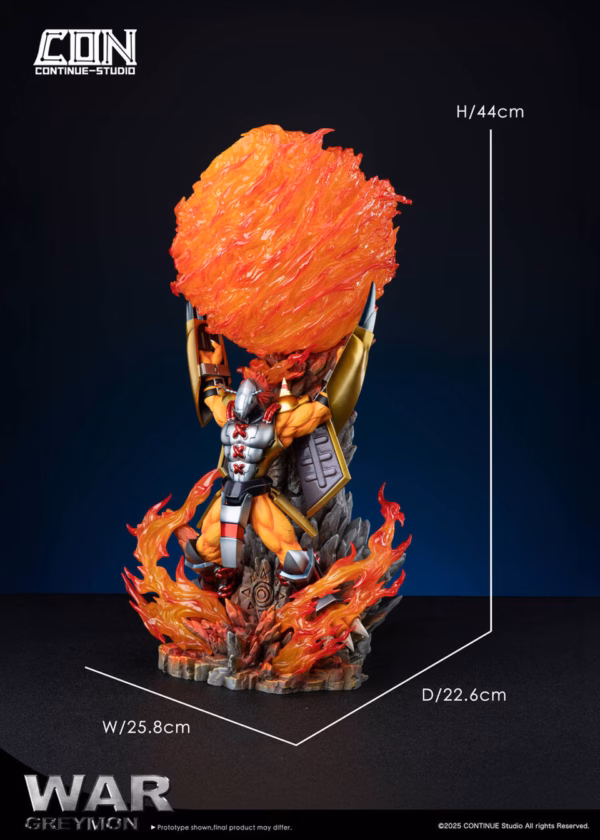 Digimon Continue Studio War Greymon Resin Statue 7