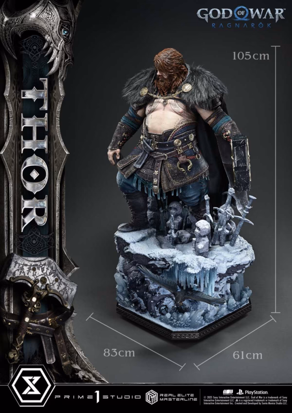 God of War Ragnarok Prime 1 Studio Thor Licensed Resin Statue 9