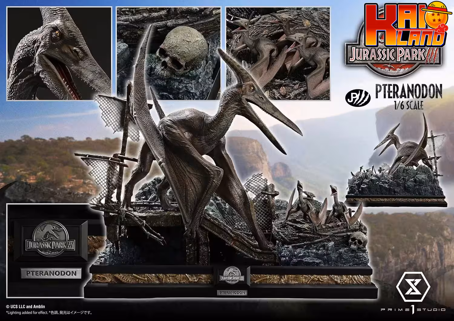 Jurassic Park Prime 1 Studio Pteranodon Licensed Resin Statue