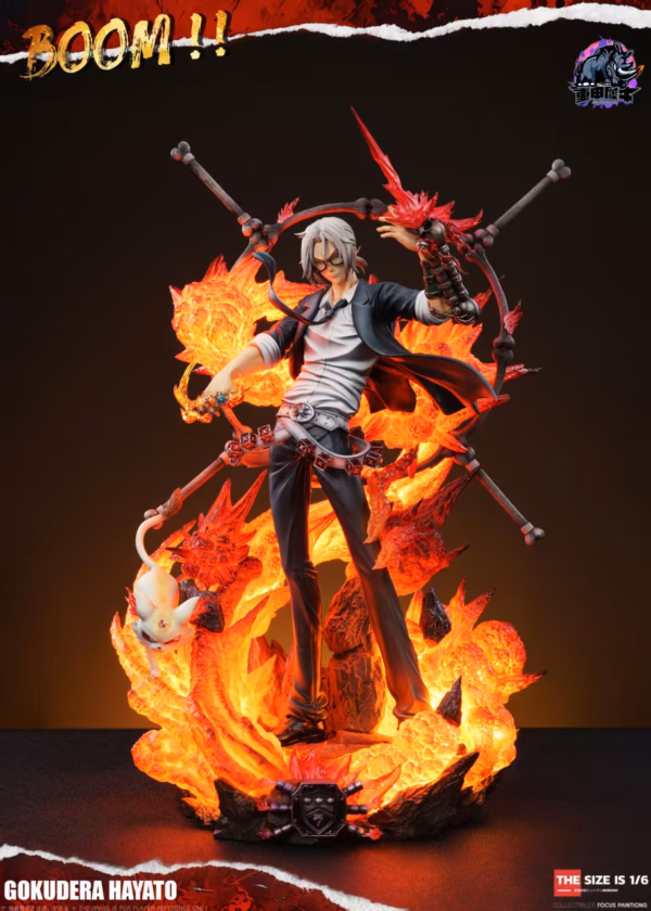 Katekyo Hitman Reborn Rhinoceros Studio Gokudera Hayato Resin Statue 2