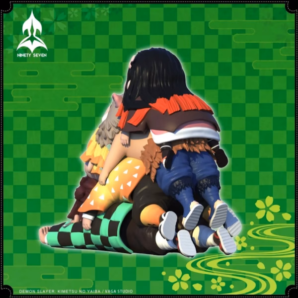 Kimetsu no Yaiba Ninety Seven Studio Tanjiro x Zenitsu x Inosuke x Nezuko Resin Statue 4