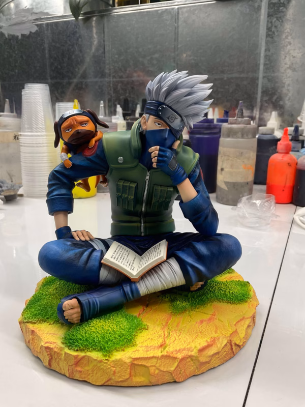 Naruto Idealism Studio Kakashi X Eight Ren Dog Resin Statue 1