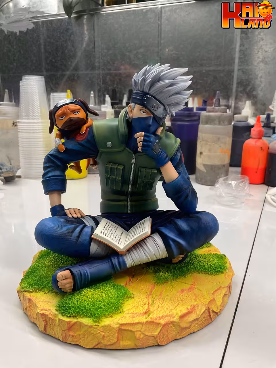 Naruto Idealism Studio Kakashi X Eight Ren Dog Resin Statue