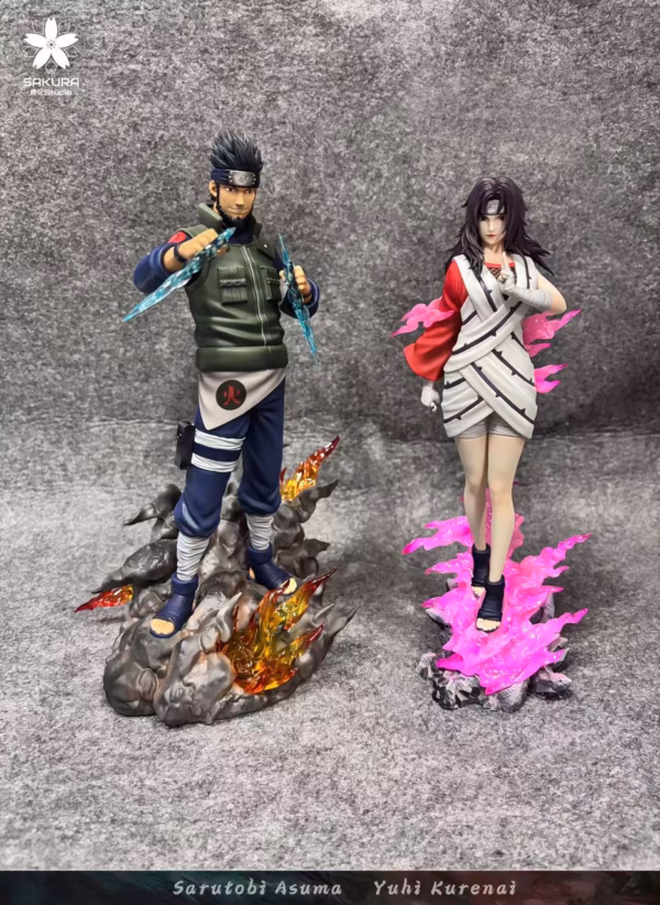 Naruto Sakura Studio Asuma Sarutobi x Kurenai Yuhi Resin Statue 1