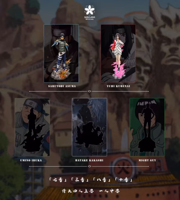 Naruto Sakura Studio Asuma Sarutobi x Kurenai Yuhi Resin Statue 6
