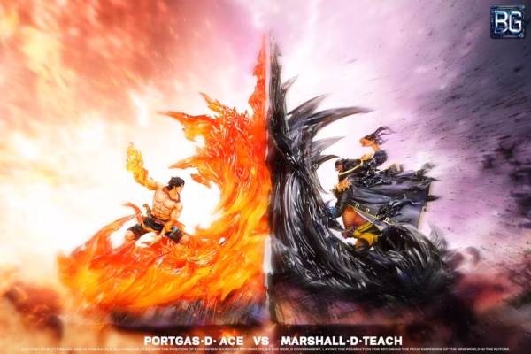 One Piece Badge Studio Ace Vs Marshall D Teach Resin Statue 1