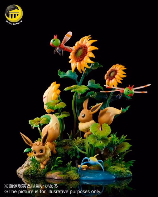 Pokemon Moon Shadow Studio Pikachu x Eevee Resin Statue 2
