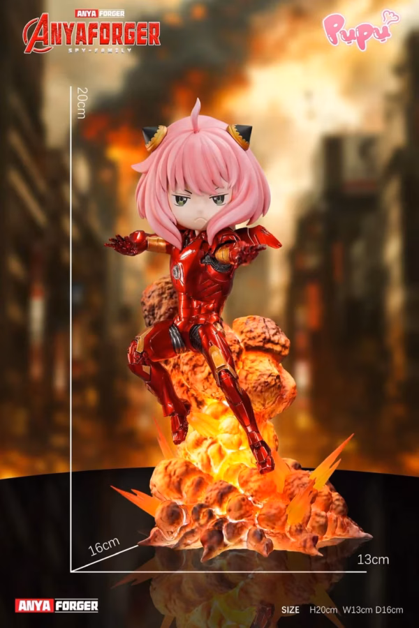 Spy x Family PuPu Studio Anya Cosplay Iron Man Resin Statue 1
