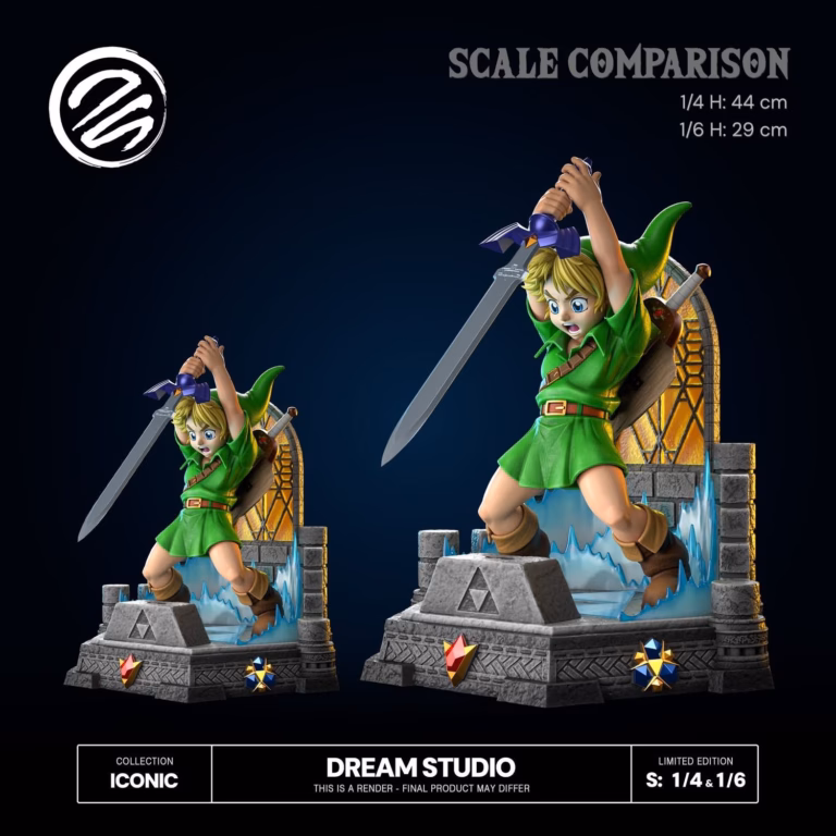 The Legend of Zelda Dream Studio Ocarina Of Time Link Pulling Master Sword Resin Statue