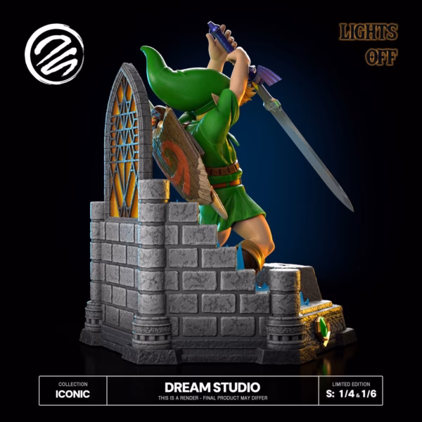The Legend of Zelda Dream Studio Ocarina Of Time Link Pulling Master Sword Resin Statue 7